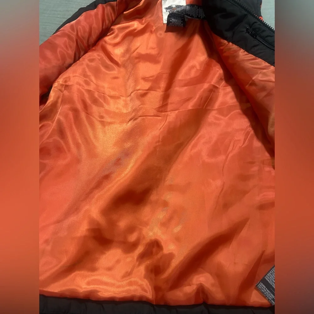 Harley-Davidson Black, Orange, and Cream Vest - Picture 7 of 8
